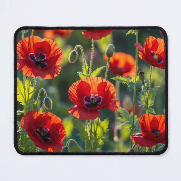 Item preview, Bold Red Poppy Flower Field Art designed and sold by IntelliMindDesigns.