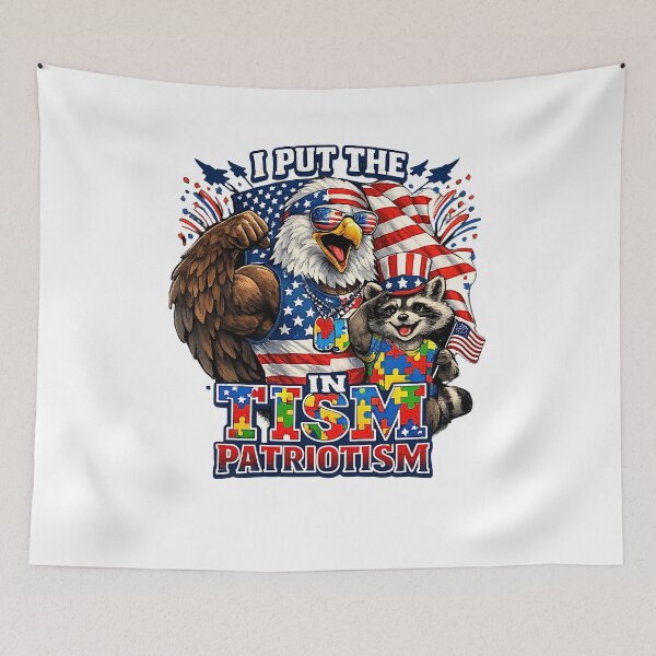 Item preview, I Put The Tism in Patriotism Athletic Eagle designed and sold by FANTASYoDarknes.
