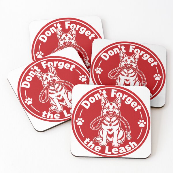 Item preview, Don't Forget the Leash German Shepherd Red Sticker designed and sold by barbastyle.