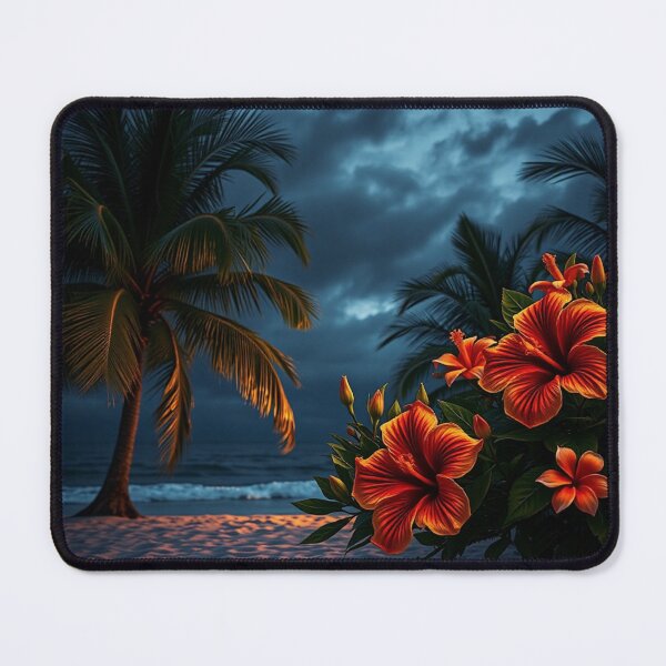 Item preview, Dramatic Tropical Beach Palm Tree Scene designed and sold by IntelliMindDesigns.