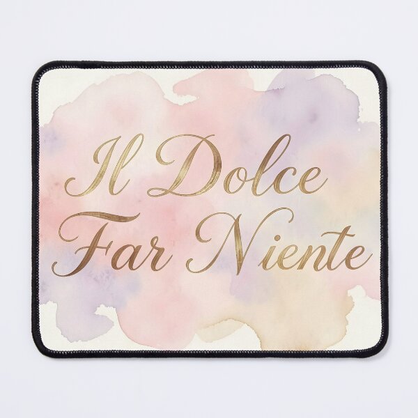 Item preview, Il Dolce Far Niente – Gold Cursive Calligraphy on Watercolor Background designed and sold by EmeraldeaArt.