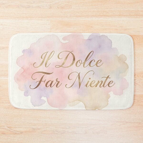 Item preview, Il Dolce Far Niente – Gold Cursive Calligraphy on Watercolor Background designed and sold by EmeraldeaArt.