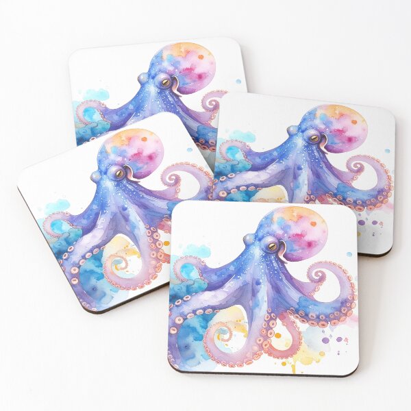 Item preview, Colorful Watercolor Octopus Design designed and sold by BetweenForms.