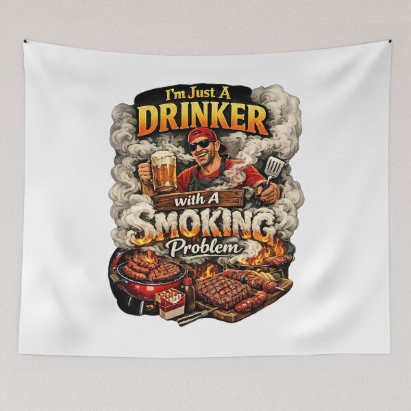 Item preview, I'm Just A Drinker With A Smoking Problem - Funny BBQ Smoker designed and sold by FANTASYoDarknes.