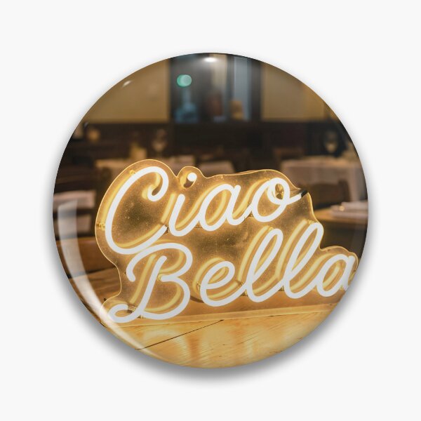 Item preview, Ciao Bella Typo Lamp on Wooden Table – Warm Ambient Room Lighting designed and sold by EmeraldeaArt.