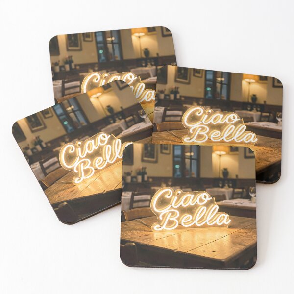 Item preview, Ciao Bella Typo Lamp on Wooden Table – Warm Ambient Room Lighting designed and sold by EmeraldeaArt.