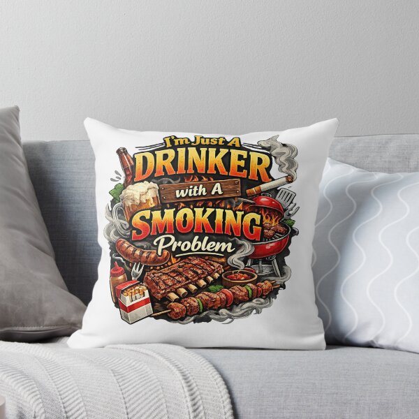 Item preview, I'm Just A Drinker With A Smoking Problem - Funny BBQ Smoker designed and sold by FANTASYoDarknes.