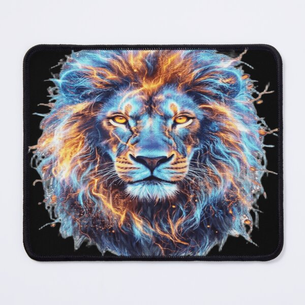 Item preview, Thunder Lion King | Blue Fire Electric Neon Lion Art designed and sold by KingofHearts25.