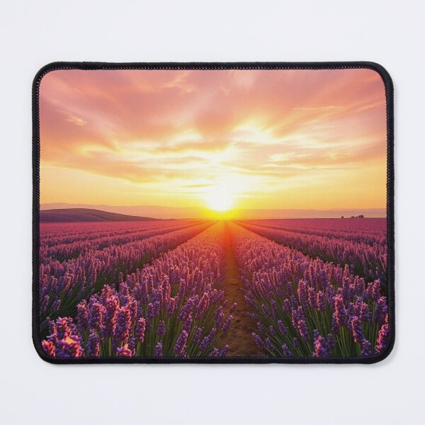 Item preview, Lavender Field Vibrant Sunset Sky Path designed and sold by IntelliMindDesigns.