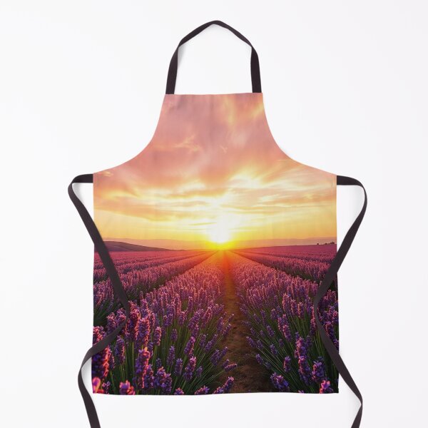 Item preview, Lavender Field Vibrant Sunset Sky Path designed and sold by IntelliMindDesigns.
