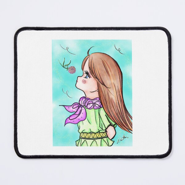 Item preview, Girl with a flower in a windy springday designed and sold by ViolantMB.