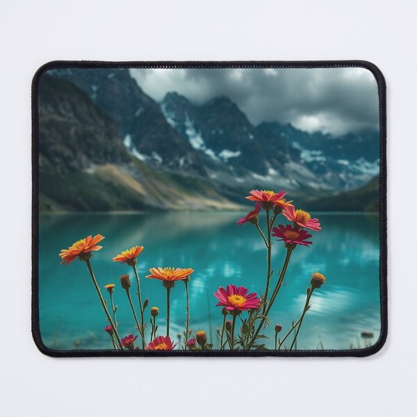 Item preview, Epic Mountain Lake Wildflower Landscape designed and sold by IntelliMindDesigns.
