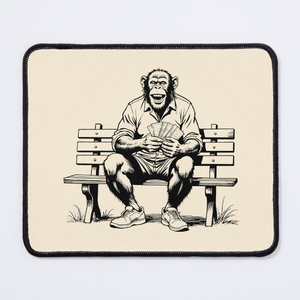Item preview, Smiling Chimpanzee Counting Money designed and sold by Museum Of Non-Existing Art.