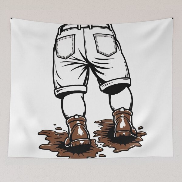 Item preview, Muddy Boots Walking Mud Splatter Vintage Workwear Silhouette  designed and sold by RareVisuals.