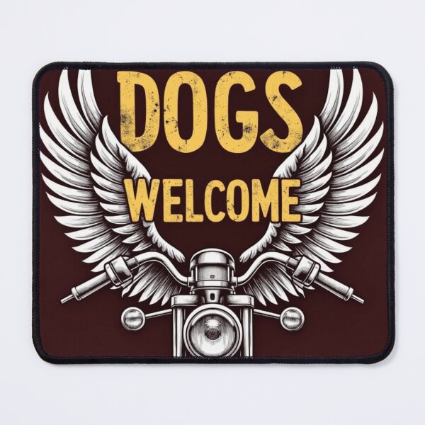 Item preview, Dogs Welcome Biker Wings T-Shirt Rock Dog Lover Gift designed and sold by barbastyle.