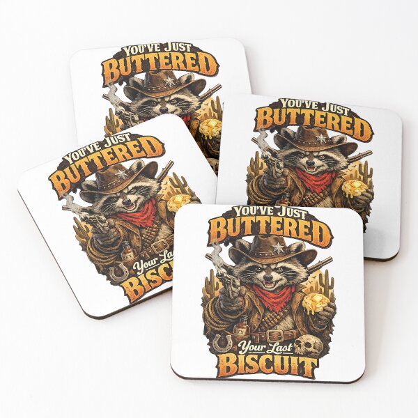 Item preview, You've Just Buttered Your Last Biscuit - Funny Cowboy Raccoon Meme designed and sold by FANTASYoDarknes.
