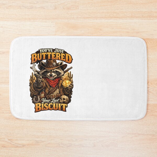 Item preview, You've Just Buttered Your Last Biscuit - Funny Cowboy Raccoon Meme designed and sold by FANTASYoDarknes.