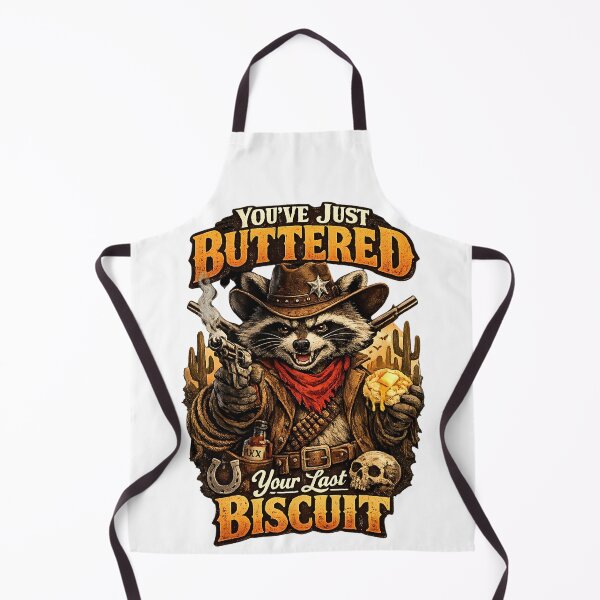 Item preview, You've Just Buttered Your Last Biscuit - Funny Cowboy Raccoon Meme designed and sold by FANTASYoDarknes.