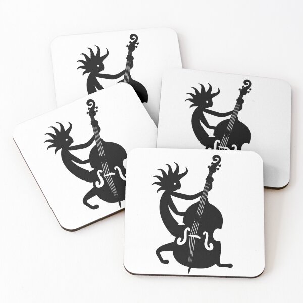 Item preview, Illustration of a musician playing an artistic double bass designed and sold by Keltoi-art.