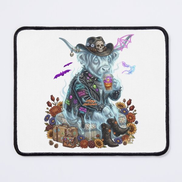 Item preview, Retro Rocker Ghost Highland Cow Halloween Graphic designed and sold by VibranPalette.