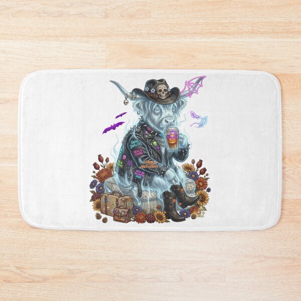 Item preview, Retro Rocker Ghost Highland Cow Halloween Graphic designed and sold by VibranPalette.