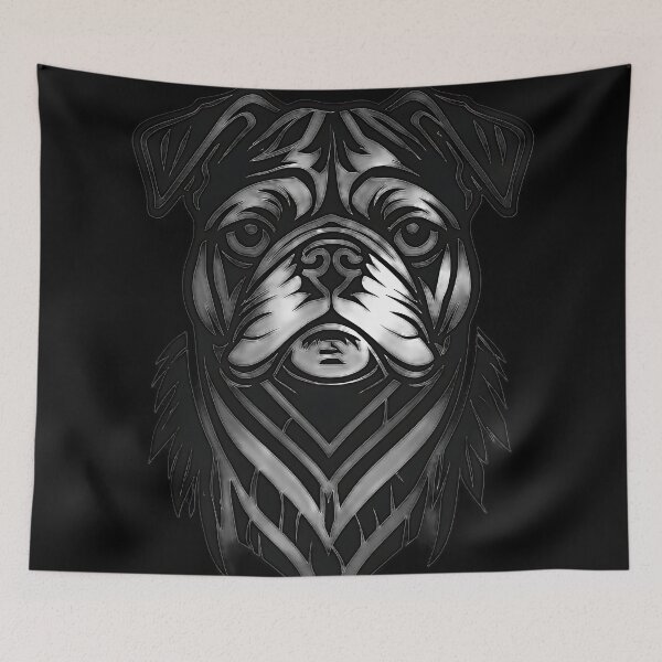 Item preview, Tribal Pug Face Tattoo Style designed and sold by UrbanPrts.