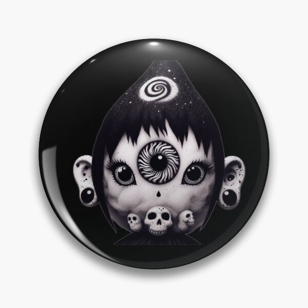 Item preview, Third Eye Gothic Doll with Galaxy Hair and Skulls designed and sold by LujziWorld.