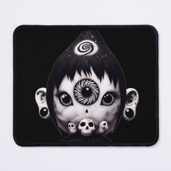 Item preview, Third Eye Gothic Doll with Galaxy Hair and Skulls designed and sold by LujziWorld.