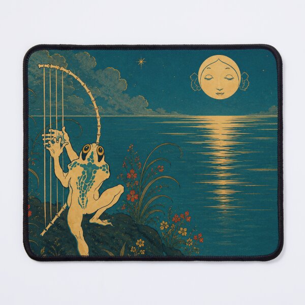 Item preview, Innamorrato della Luna - In Love with the Moon by Antonio Rubino - Moon Frog Art Nouveau Fantasy Illustration for Whimsical Art Lovers designed and sold by RickE.