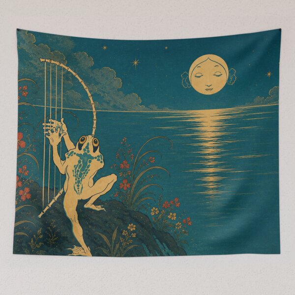 Item preview, Innamorrato della Luna - In Love with the Moon by Antonio Rubino - Moon Frog Art Nouveau Fantasy Illustration for Whimsical Art Lovers designed and sold by RickE.