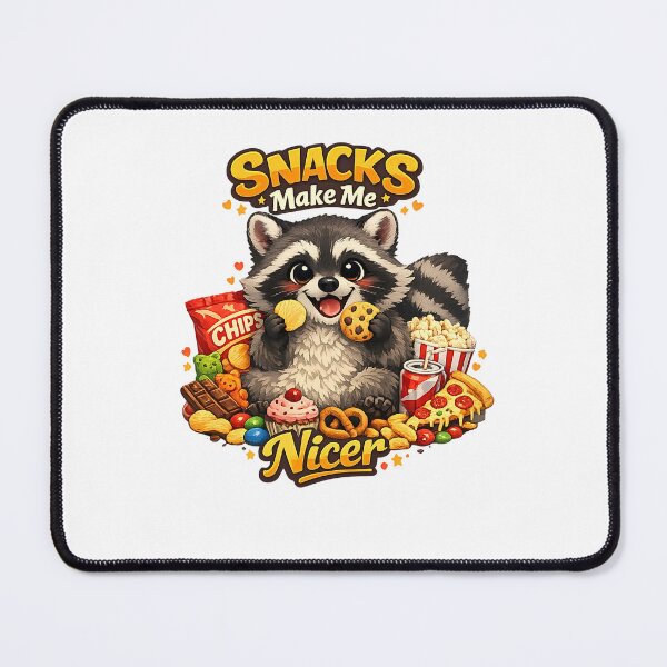 Item preview, Snacks Make Me Nicer - Funny Raccoon Trash Panda Graphic designed and sold by FANTASYoDarknes.