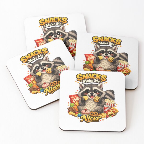 Item preview, Snacks Make Me Nicer - Funny Raccoon Trash Panda Graphic designed and sold by FANTASYoDarknes.