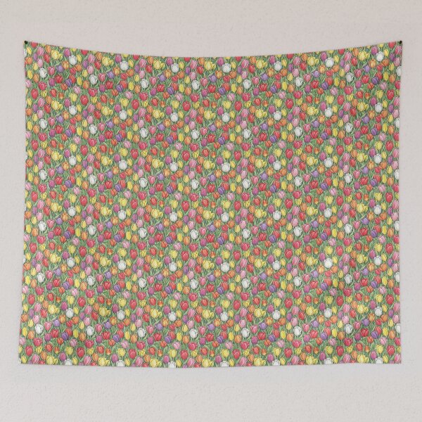 Item preview, Lush Colored Pencil Tulip Garden Pattern designed and sold by SYCESTORE.
