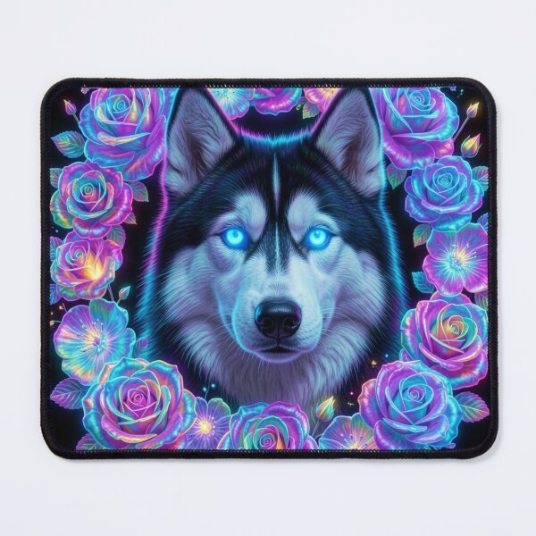 Item preview, Neon Husky Floral Wreath designed and sold by JanjjaSoulInk.
