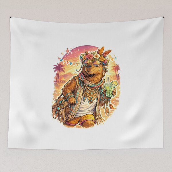 Item preview, Festival Capybara Desert Music Vibes designed and sold by NovaMoodCo.