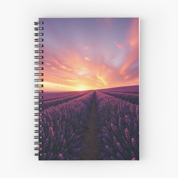 Item preview, Epic Lavender Field Vibrant Sunset Path designed and sold by IntelliMindDesigns.