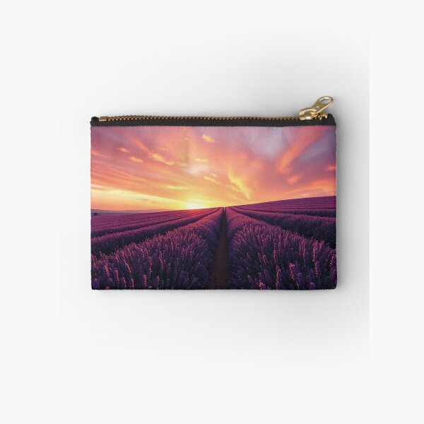 Item preview, Epic Lavender Field Vibrant Sunset Path designed and sold by IntelliMindDesigns.