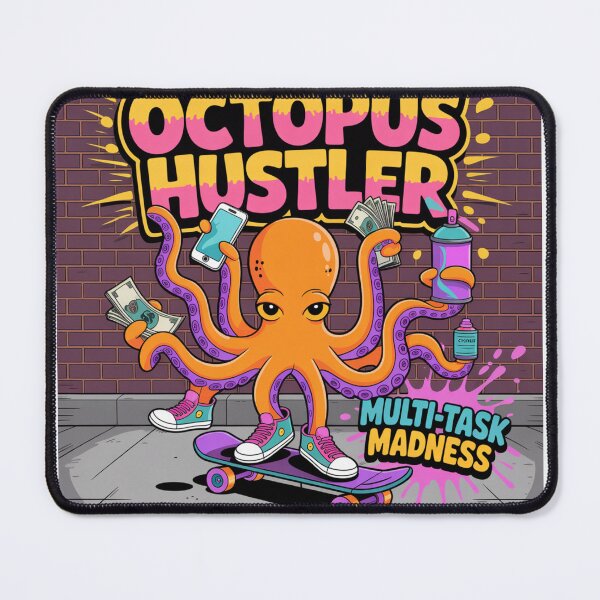 Item preview, Octopus Hustler Multi-Task Madness Illustration designed and sold by MaduroStyling.