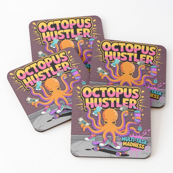 Item preview, Octopus Hustler Multi-Task Madness Illustration designed and sold by MaduroStyling.