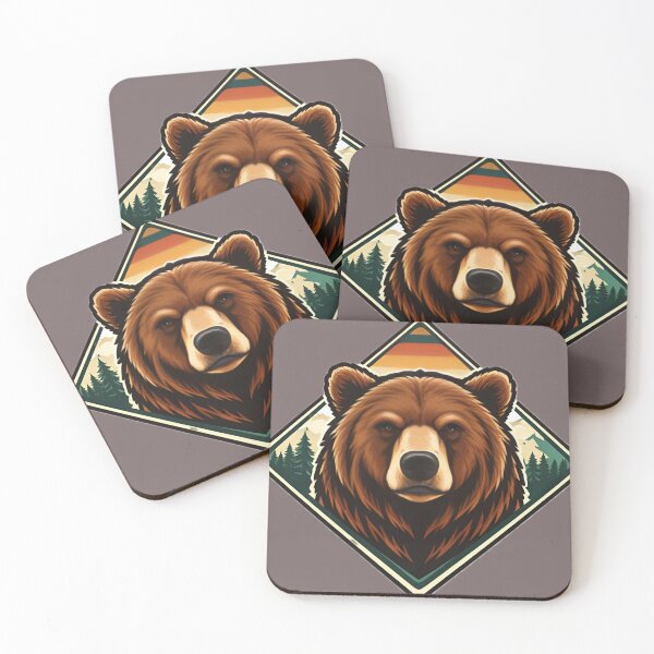 Item preview, Vintage Retro Grizzly Bear Outdoor Adventure Design designed and sold by BarkAndArt.