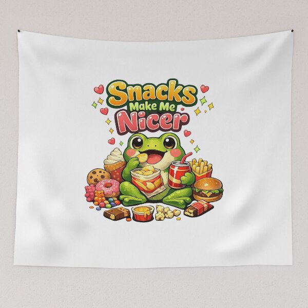 Item preview, Snacks Make Me Nicer - Funny Frog Phrog Food Meme designed and sold by FANTASYoDarknes.