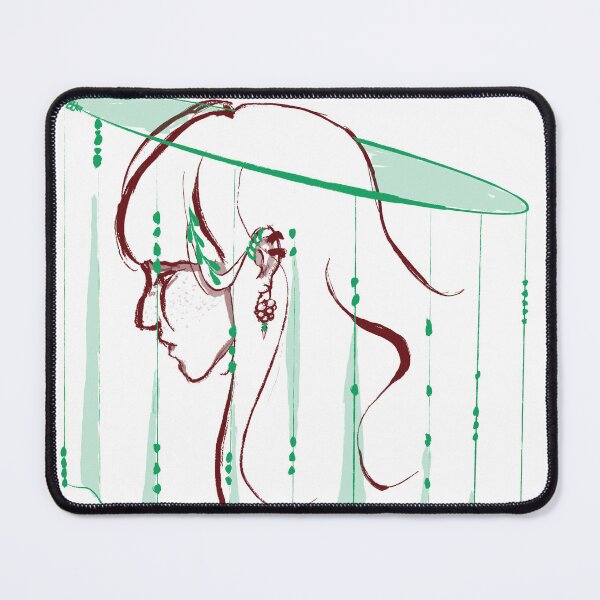 Item preview, Minimalist Girl in Green Veil Hat - Avant-Garde Female Line Art Portrait designed and sold by SvitlanaSolo.