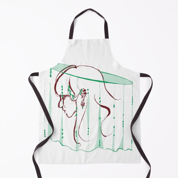 Item preview, Minimalist Girl in Green Veil Hat - Avant-Garde Female Line Art Portrait designed and sold by SvitlanaSolo.