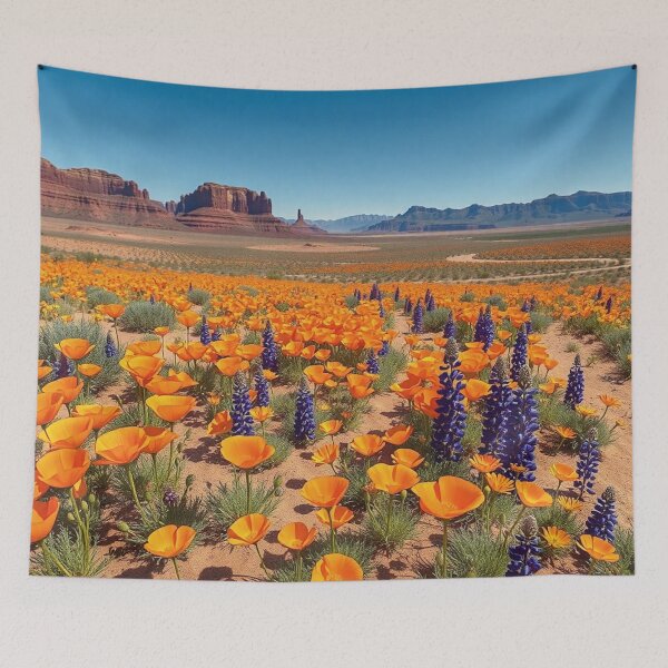 Item preview, Vibrant California Poppy Desert Field designed and sold by IntelliMindDesigns.