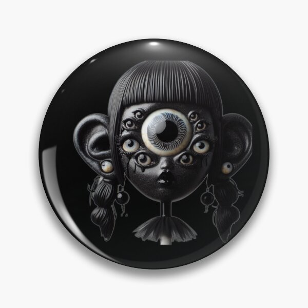 Item preview, Void Black Multi Eyed Gothic Alien Doll on a Stick designed and sold by LujziWorld.