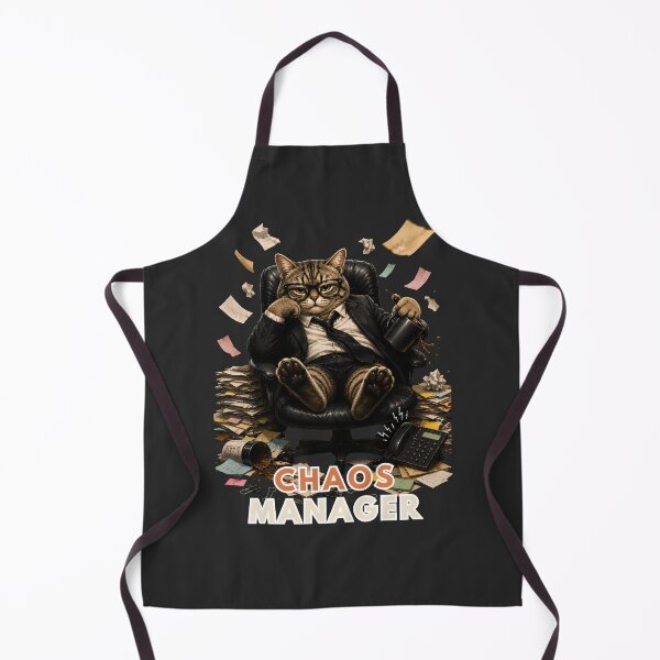 Item preview, Chaos Manager Cat – Funny Office Cat Design designed and sold by PXEpic.