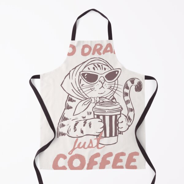 Item preview, No Drama Just Coffee – Retro Sassy Cat designed and sold by Pink Chaos Club.