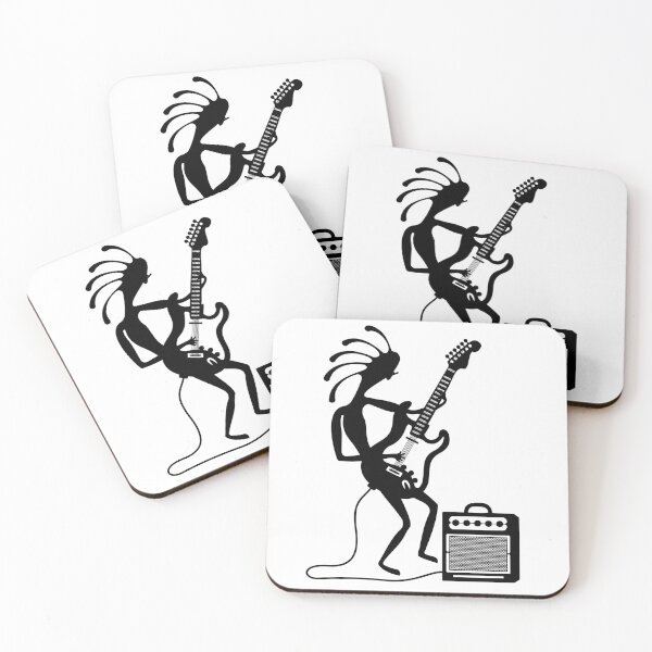 Item preview, Illustration of a musician playing an artistic guitar designed and sold by Keltoi-art.