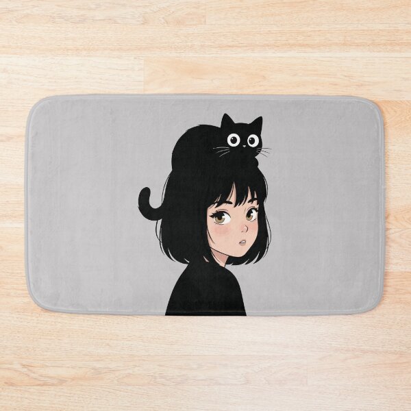 Item preview, A girl and a black cat designed and sold by ArteDelCine.