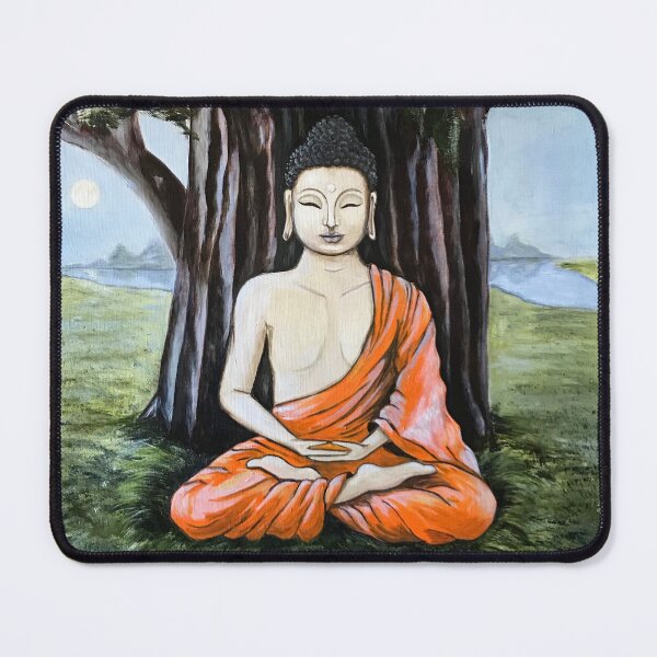 Item preview, BUDDHA SHAKYAMUNI | oil painting style | Unique ART Design | Meditative Design designed and sold by Baroness Swan.